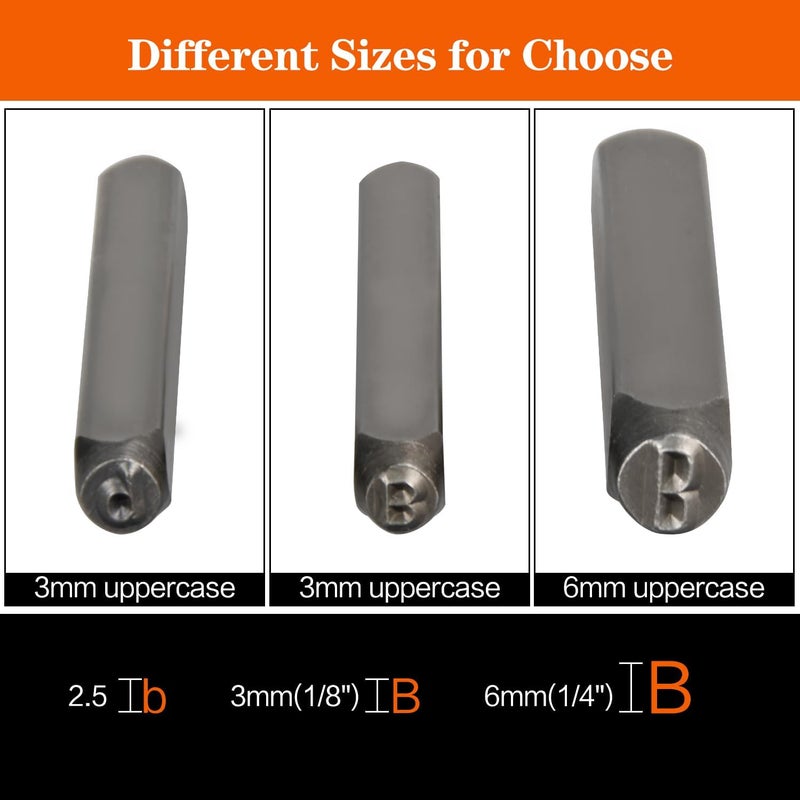 DkOvn 37pcs Metal Stamping Kit, 3mm(1/8") Number and Letter Stamp Set, Include Artistic Font Uppercase, Number Punch and Heart Design Stamp - Image 2